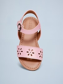 Image number 2 showing, Faux-Leather Perforated Sandals for Toddler Girls