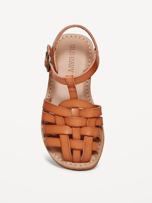 View large product image 2 of 4. Faux-Leather Fisherman Sandals for Toddler Girls