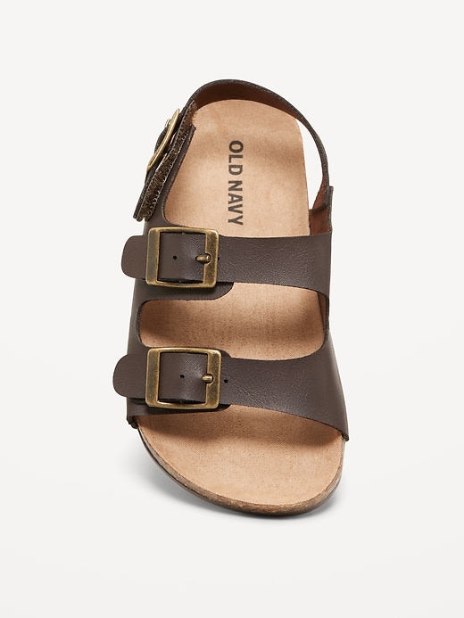 View large product image 2 of 5. Faux-Leather Double-Strap Sandals for Toddler Boys