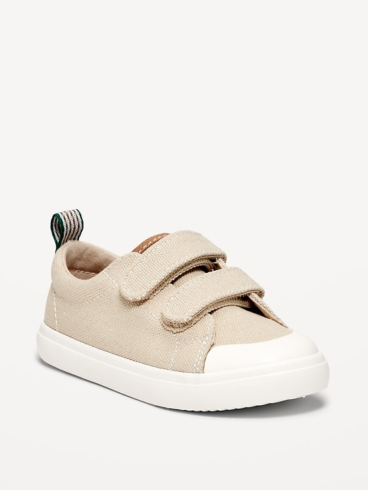 View large product image 1 of 4. Canvas Double Secure-Strap Sneakers for Toddler Boys