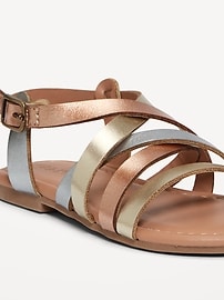 View large product image 5 of 7. Faux-Leather Strappy Sandals for Toddler Girls