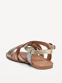 View large product image 3 of 7. Faux-Leather Strappy Sandals for Toddler Girls