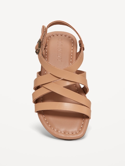 View large product image 2 of 5. Faux-Leather Strappy Sandals for Toddler Girls