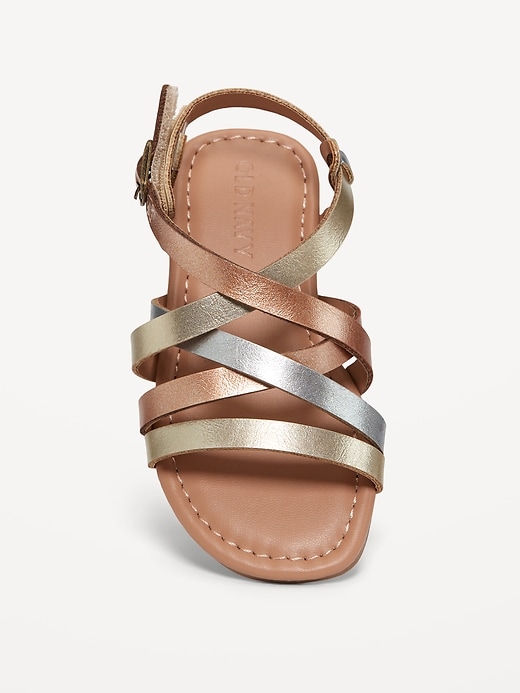 View large product image 2 of 7. Faux-Leather Strappy Sandals for Toddler Girls