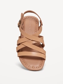 Image number 2 showing, Faux-Leather Strappy Sandals for Toddler Girls