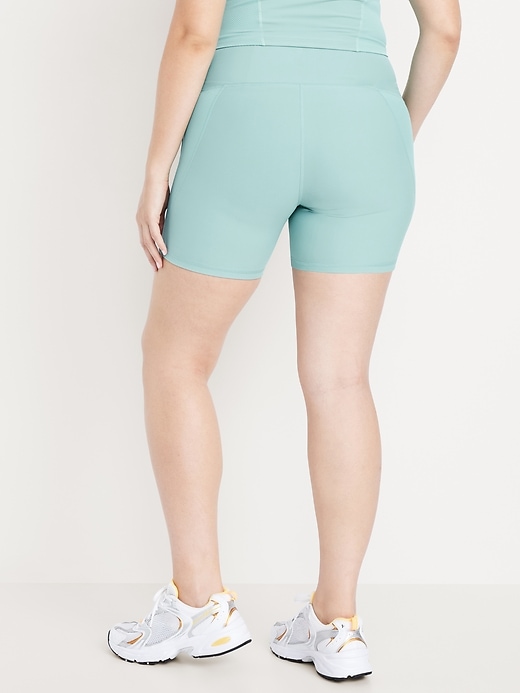 Image number 5 showing, High-Waisted PowerSoft Biker Shorts -- 6-inch inseam