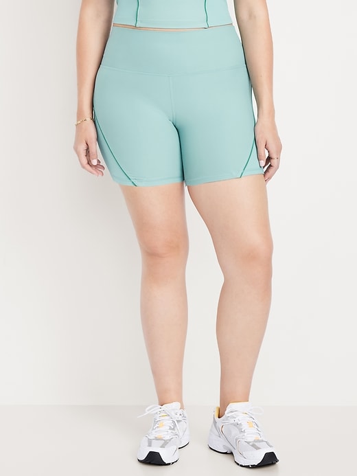 Image number 4 showing, High-Waisted PowerSoft Biker Shorts -- 6-inch inseam