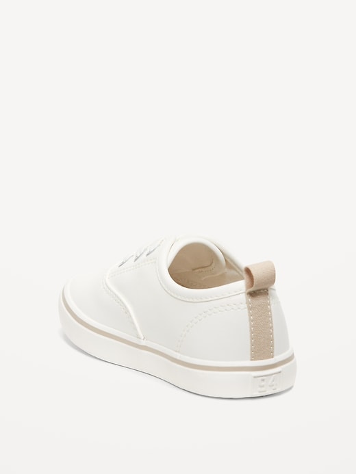 View large product image 2 of 4. Unisex Elastic-Lace Faux-Leather Sneakers for Toddler