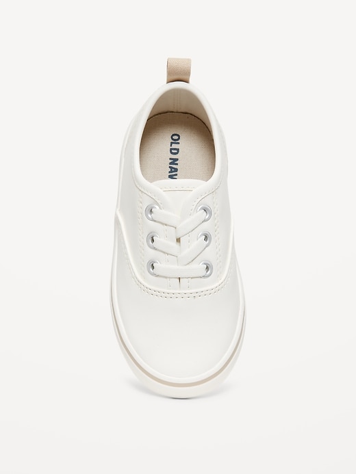 View large product image 1 of 4. Unisex Elastic-Lace Faux-Leather Sneakers for Toddler