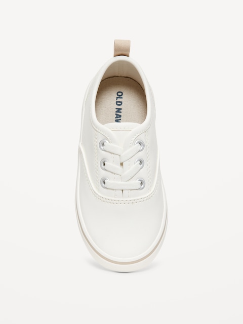 Unisex Elastic-Lace Faux-Leather Sneakers for Toddler
