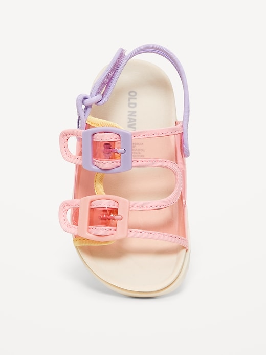 View large product image 1 of 4. Clear Double-Strap Sandals for Toddler Girls