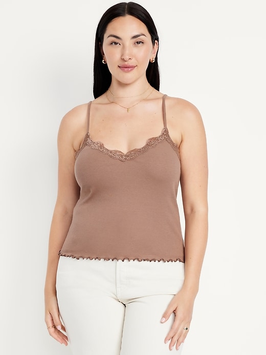 Image number 4 showing, Lace-Trim Cami Tank Top