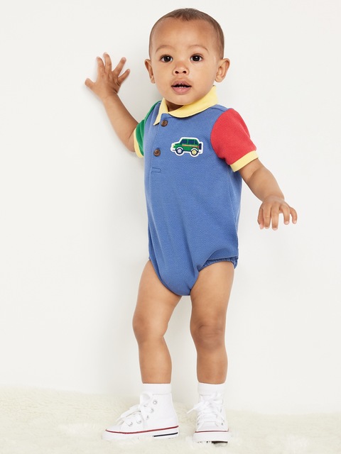 Une-pièce polo à manches courtes pour bébé