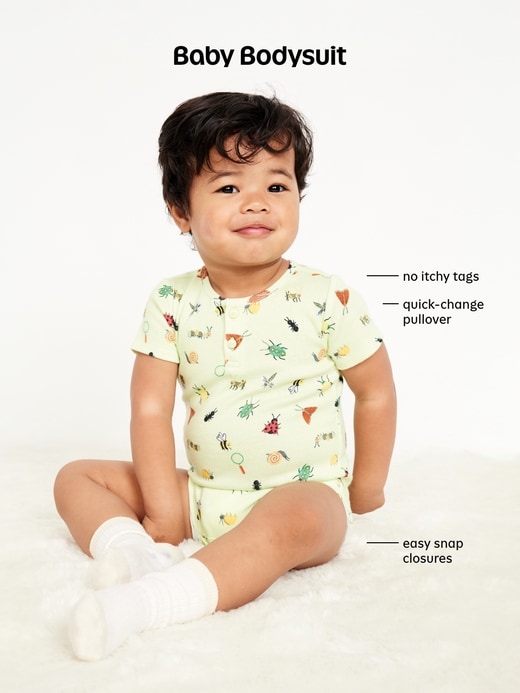 View large product image 2 of 2. Short-Sleeve Graphic Bodysuit for Baby