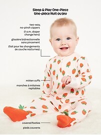 View large product image 3 of 3. Unisex 2-Way-Zip Sleep & Play Footed One-Piece for Baby