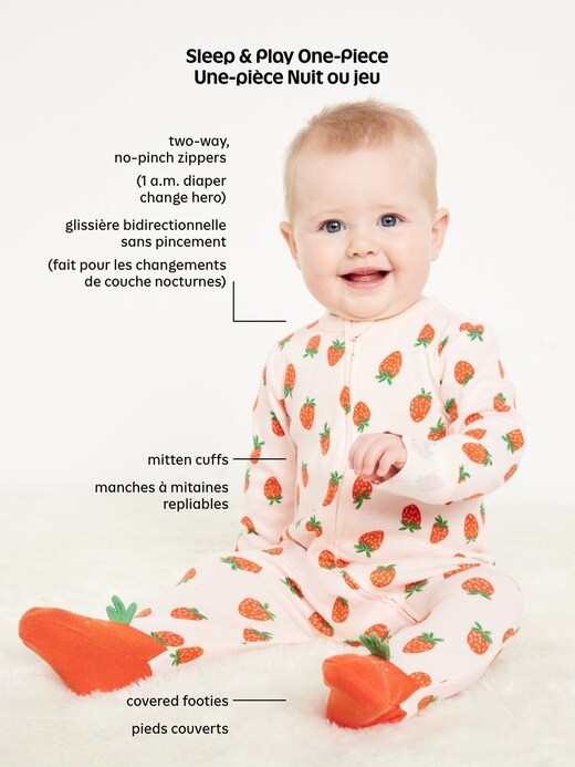 Image number 4 showing, 2-Way-Zip Sleep & Play Footed One-Piece 3-Pack for Baby