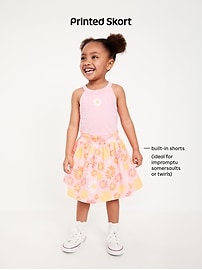View large product image 5 of 5. Short-Sleeve Graphic T-Shirt and Skort Set for Toddler Girls
