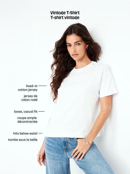 L'image numéro 9 présente T-shirt court vintage surdimensionné