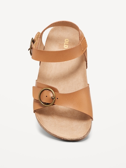 View large product image 2 of 5. Faux-Leather Buckled Strap Sandals for Toddler Girls