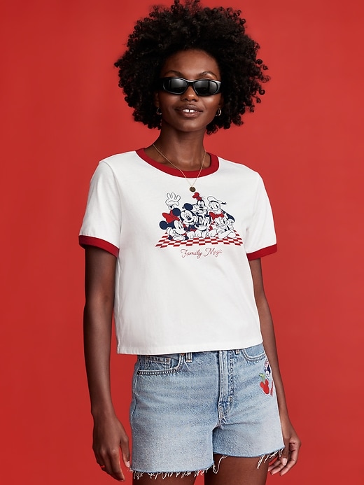 Image number 1 showing, Old Navy x Disney© Graphic Cropped Ringer T-Shirt