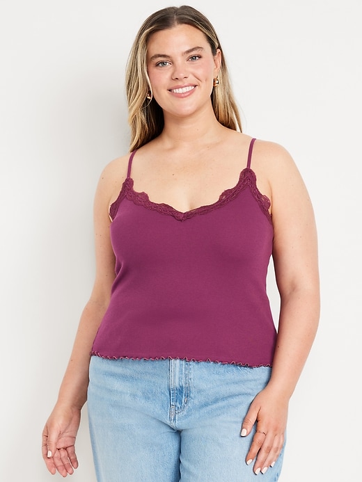 Image number 6 showing, Lace-Trim Cami Tank Top