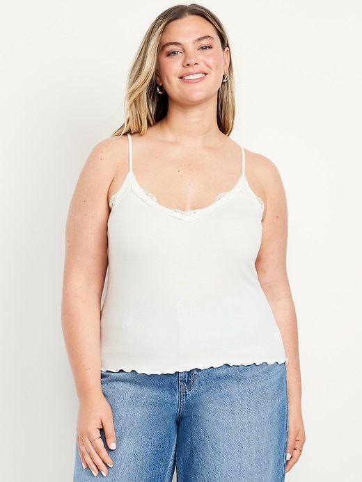 Image number 6 showing, Lace-Trim Cami Tank Top