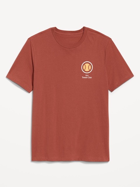 Crew-Neck Graphic T-Shirt - Red