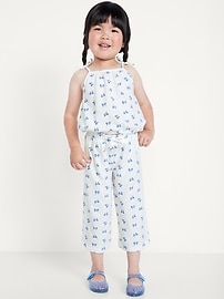 Image number 1 showing, Printed Cinched-Hem Cami and Wide-Leg Pants Set for Toddler Girls