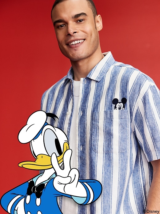 Image number 8 showing, Old Navy x Disney© Linen-Blend Cropped Utility Shirt