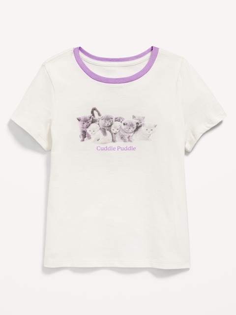 Short-Sleeve Graphic T-Shirt for Girls - Cat'S Meow