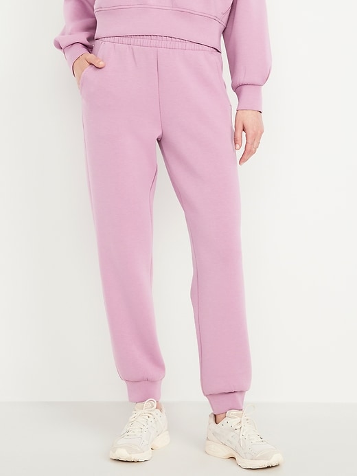 Image number 1 showing, High-Waisted Bounce Fleece Jogger Sweatpants