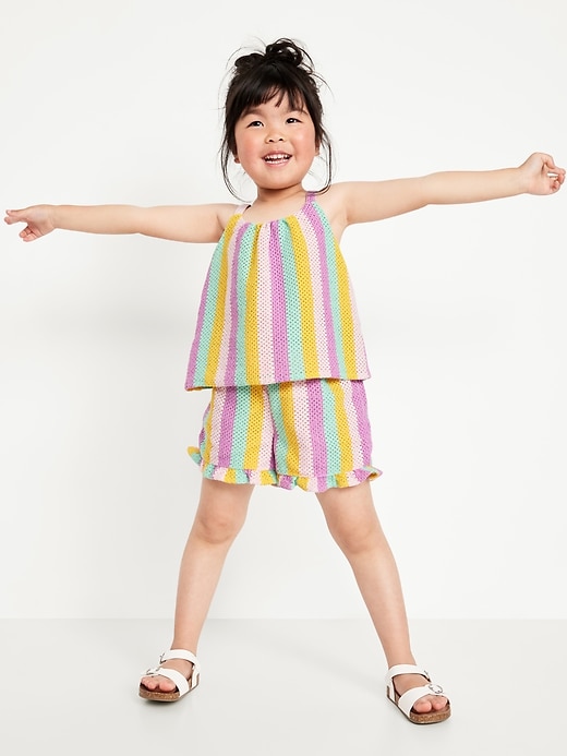 View large product image 1 of 1. Sleeveless Sweater-Knit Top and Shorts Set for Toddler Girls