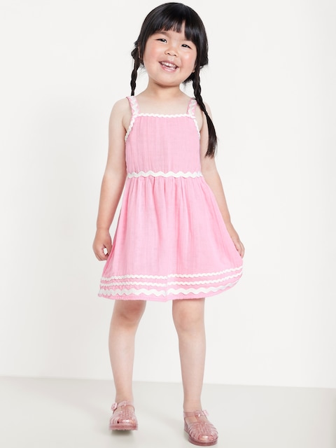 Sleeveless Double-Weave Fit and Flare Dress for Toddler Girls