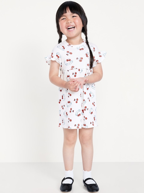 Ruffle-Sleeve Licensed Graphic Dress for Toddler Girls