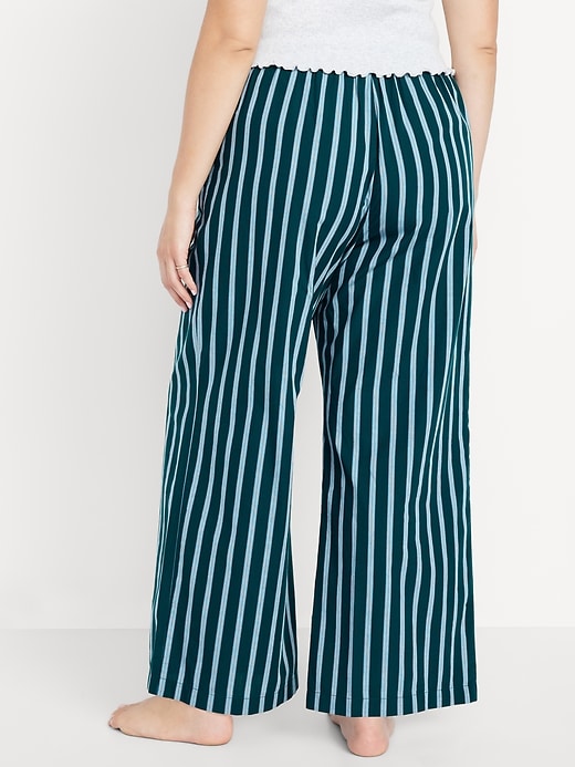 Image number 6 showing, Poplin Wide-Leg Pajama Pants