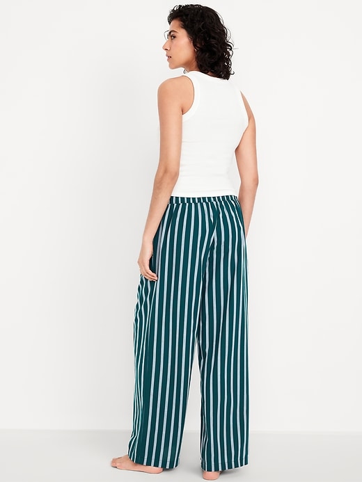 Image number 2 showing, Poplin Wide-Leg Pajama Pants