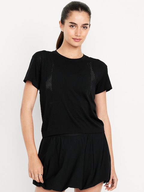 Fluid Seamless Loose T-Shirt - Black