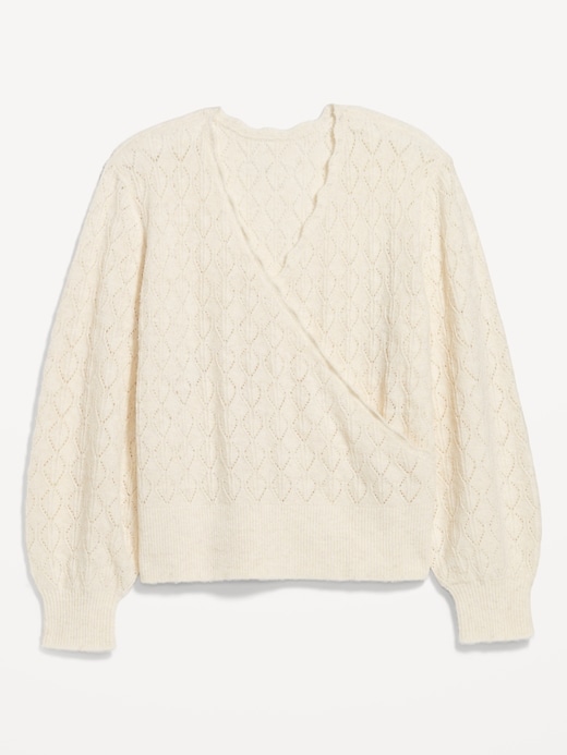 Image number 3 showing, Wool-Blend Wrap-Front Sweater