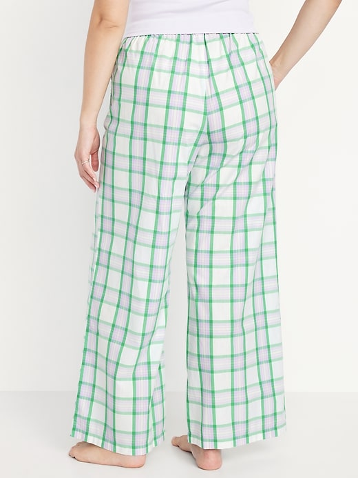 Image number 6 showing, Poplin Wide-Leg Pajama Pants