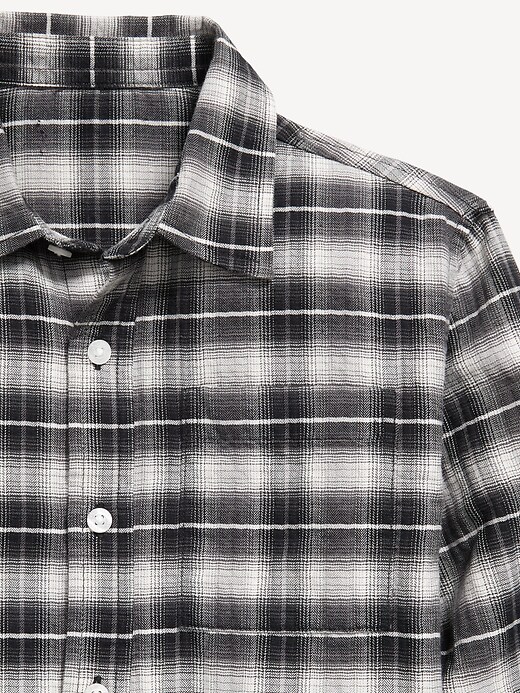 Image number 3 showing, Long-Sleeve Textured Plaid Pocket Shirt for Boys