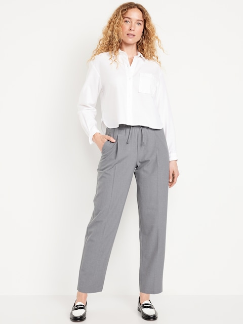 High-Waisted Bille Straight Ankle Trouser
