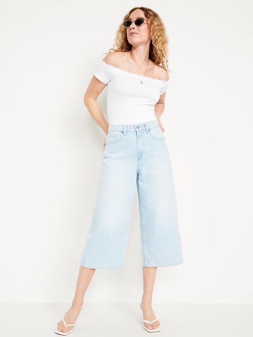 Image number 3 showing, Off-Shoulder Lace-Trim Top
