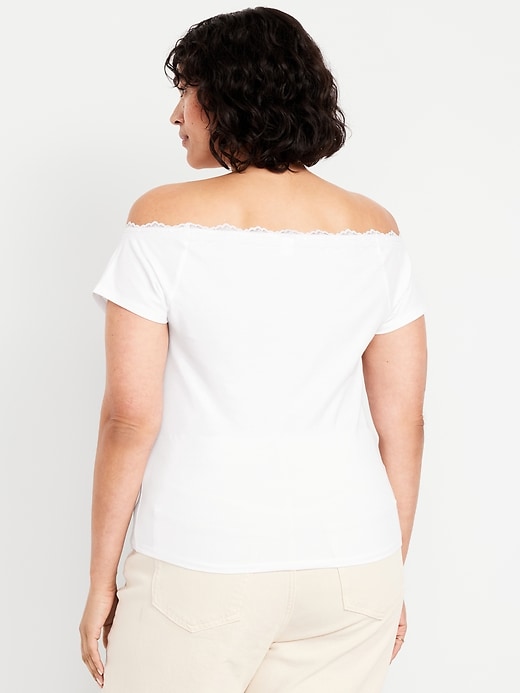 Image number 7 showing, Off-Shoulder Lace-Trim Top