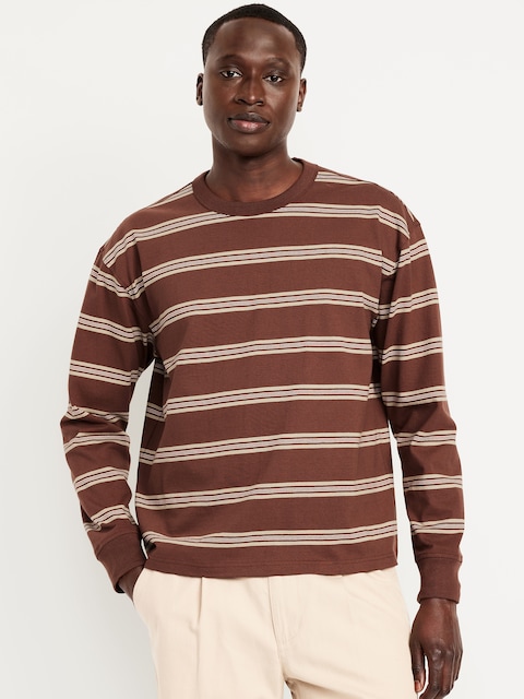 Heavyweight Cropped T-Shirt - Root Beer Stripe