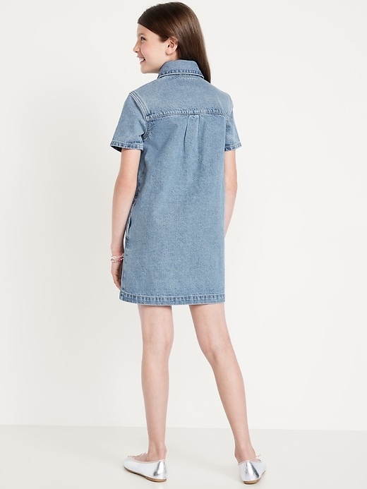 View large product image 2 of 4. Studded Pocket Jean Shirt Dress for Girls