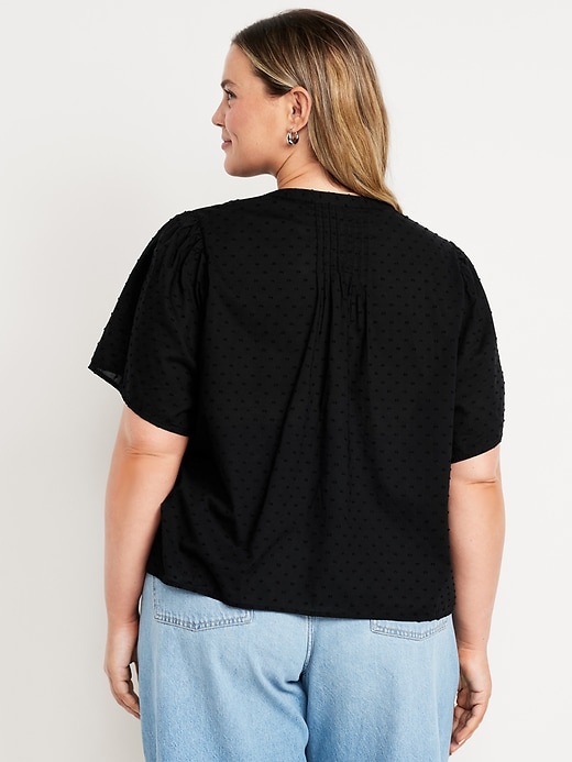 Image number 8 showing, Flutter-Sleeve Swiss Dot Top
