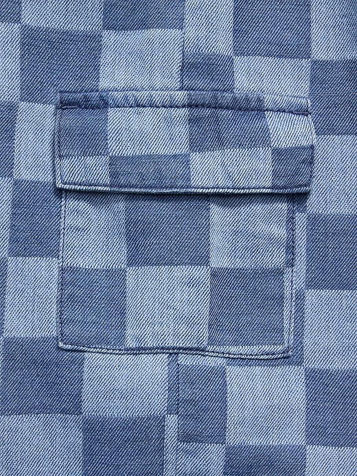 Image number 5 showing, Barrel-Leg Chambray Cargo Pants for Toddler Girls