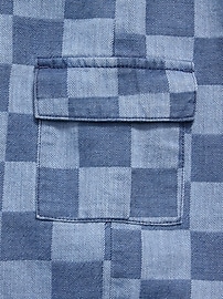 Image number 5 showing, Barrel-Leg Chambray Cargo Pants for Toddler Girls