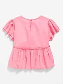 Image number 2 showing, Short-Sleeve Ruffled Bow Top for Toddler Girls