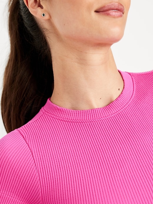 Image number 4 showing, Exhale Seamless Fitted Rib T-Shirt